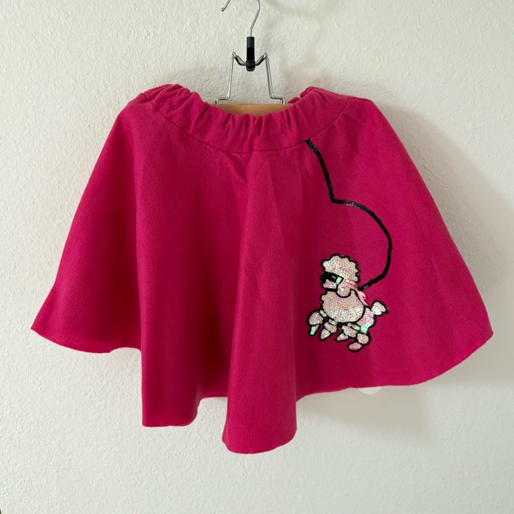 50’s Girl Costume Hot Pink Poodle Skirt Age 3+